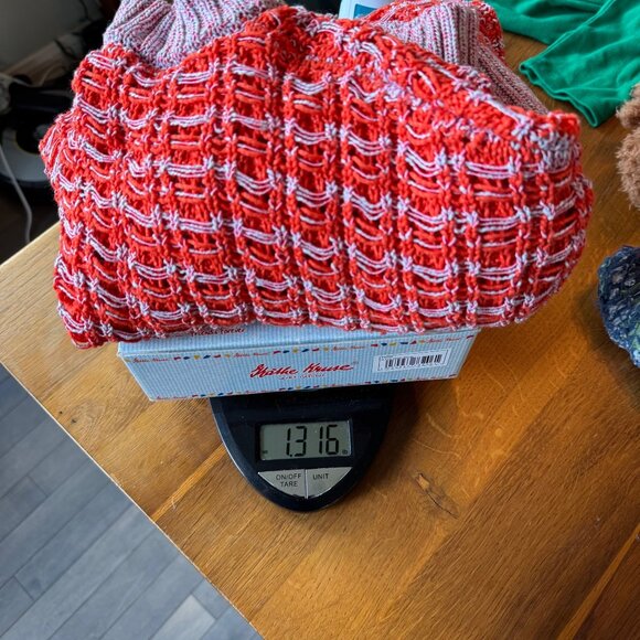 ANTHROPOLOGIE Happy Sheep Textured Cardigan Womens Large L Sweater Orange Red - Picture 14 of 14